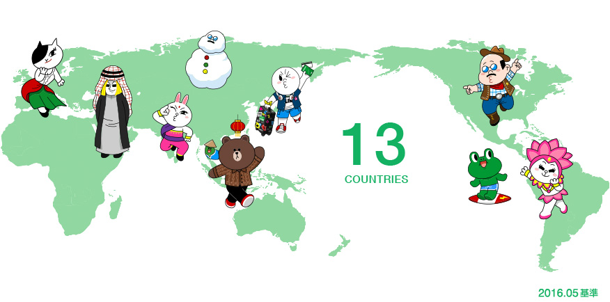 イラスト: 13か国の外国籍スタッフ